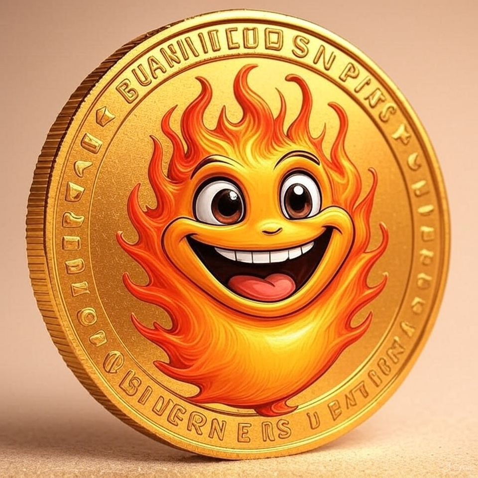 Burni Coin with smiling flame face
